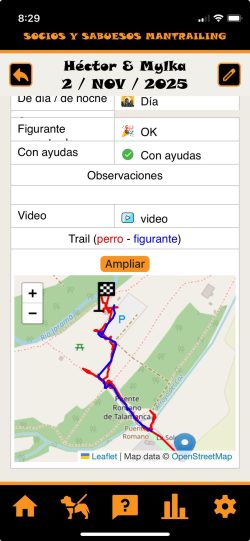 Mapas de trails en SYS Mantrailing App