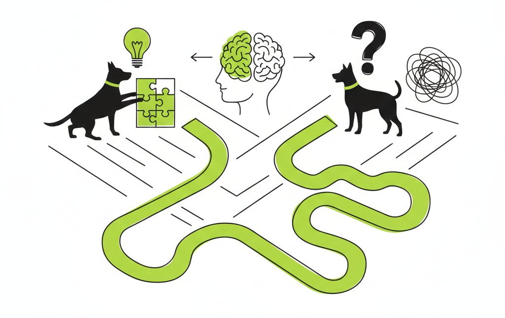 Portada del artículo sobre sesgos cognitivos en educación canina – Alai Home